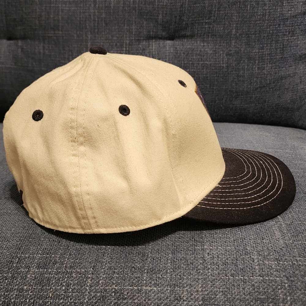 Billy Reid Cream + Black Loisiana State Embroided Basrball Hat, Size SM/MD - Picture 5 of 6